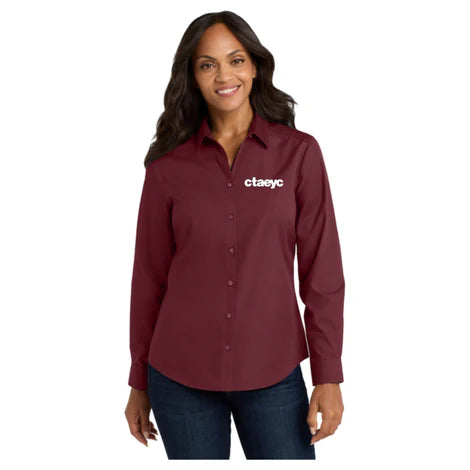 Port Authority® Women's Long Sleeve Carefree Poplin Shirt