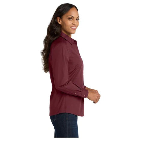 Port Authority® Women's Long Sleeve Carefree Poplin Shirt